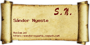 Sándor Nyeste névjegykártya